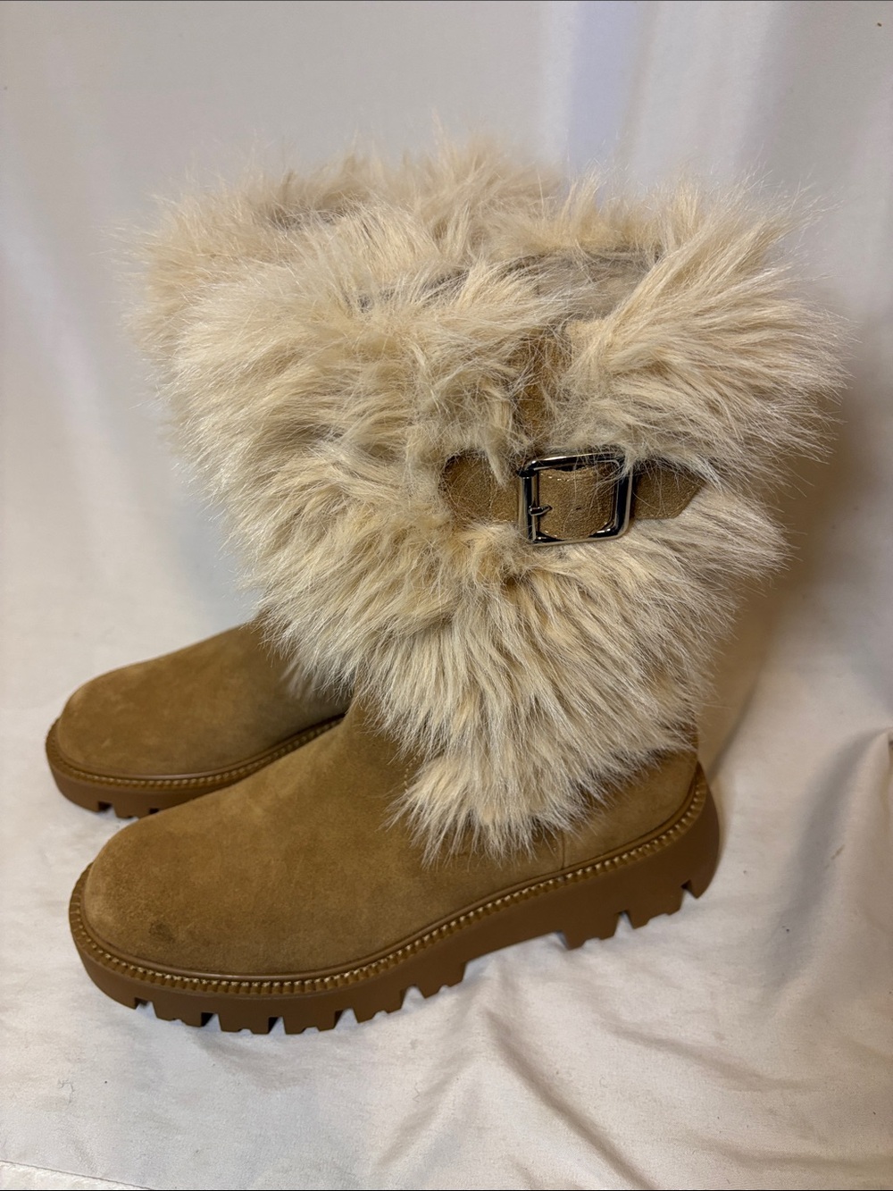 Franco Sarto Women's Brina Mid Calf Lug Bottom Boot 8.5